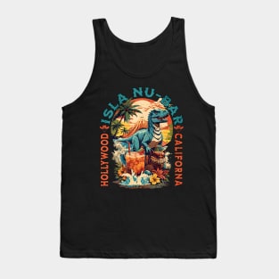 The dinosaur Tiki Isla Nu Bar Tropical Ddrinks Hollywood California Tank Top